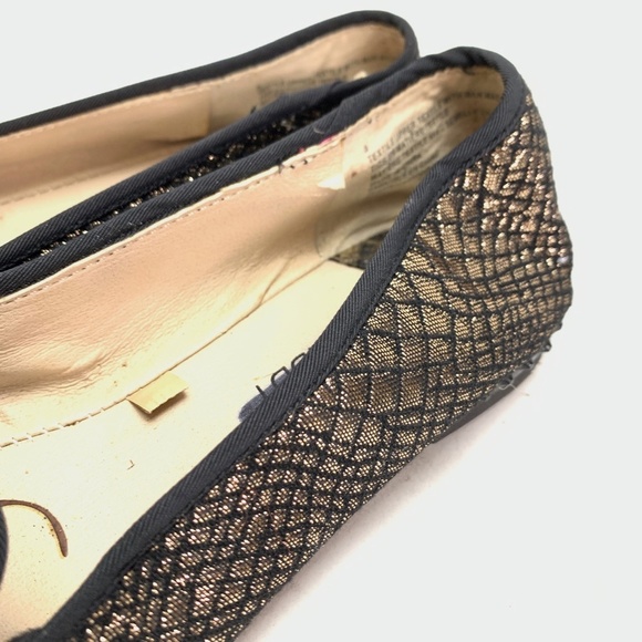 SAM & LIBBY EDELMAN Gold Black Loafers Flats sz 8 - Picture 10 of 16